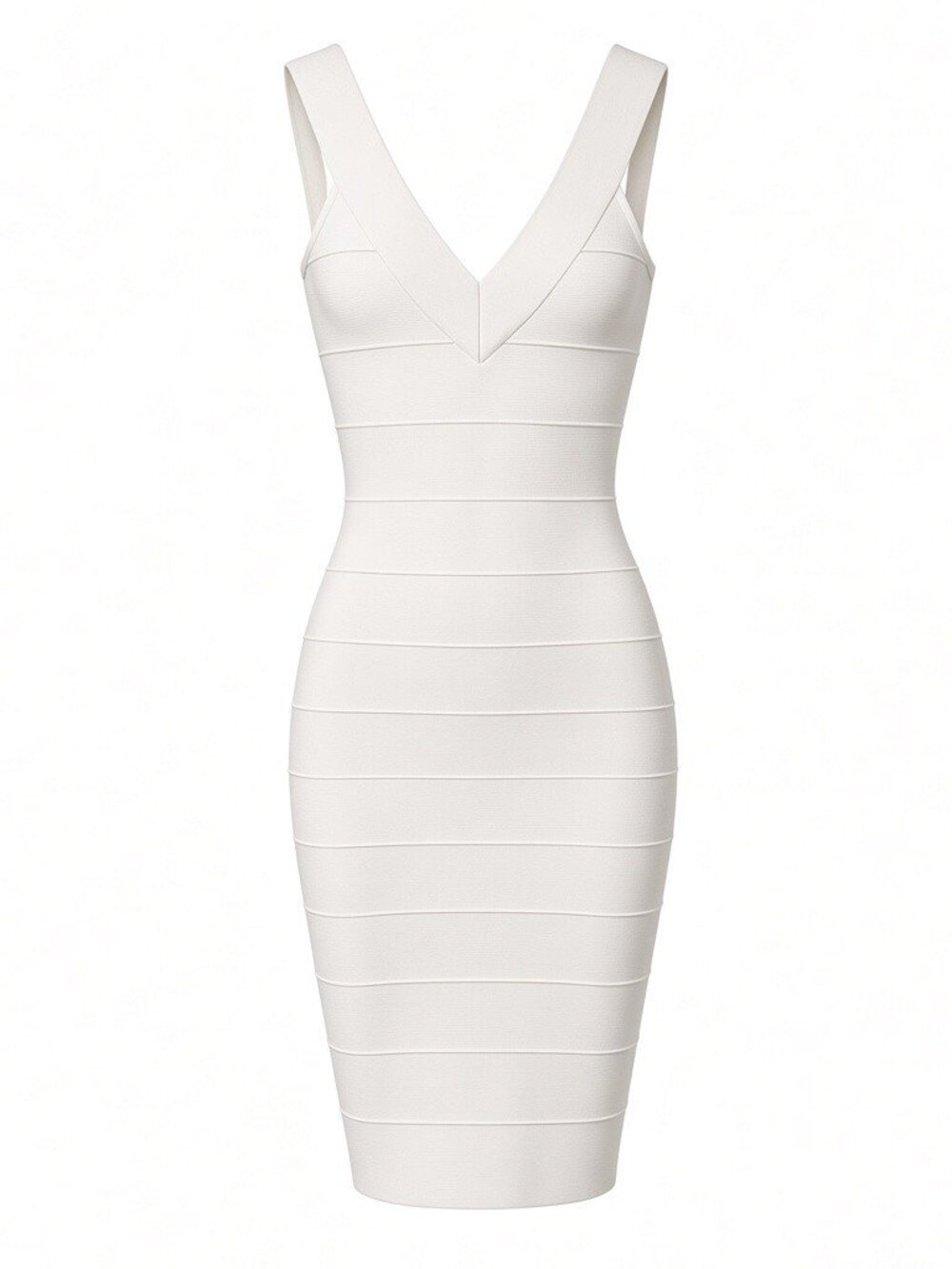 GUESS by Marciano White V-Neck Bodycon Bandage Dress Size Small